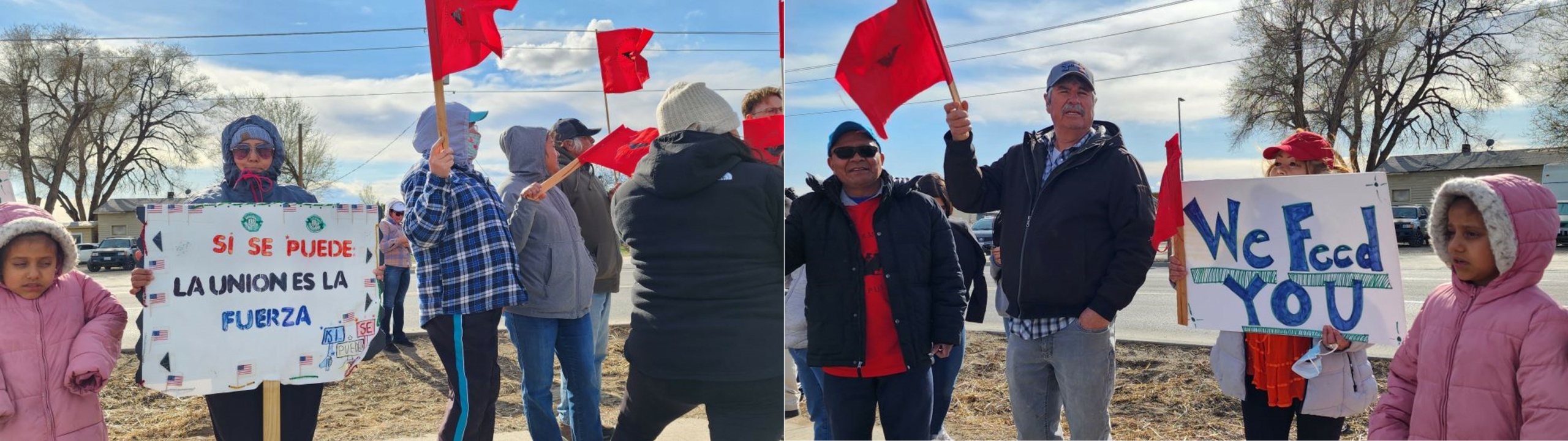 Signs at UFW rally, Sunnyside, Washington, April 18, 2023. Photos: Peter Costantini